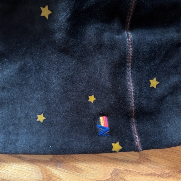 Rare Aviator Nation Velvet Galaxy Leggings with Gold Stars - Picture 5 of 6